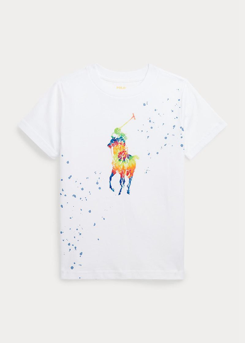 Camiseta Ralph Lauren Niño 1.5-6 Años Tie-Dye Big Pony Cotton Jersey Chile Blancas BFEND-1609